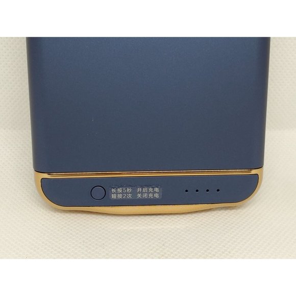 iPhone 6/6s Blue Gold Trim 2300mAh Battery Charger Phone Case C10-2-07 - Picture 6 of 12